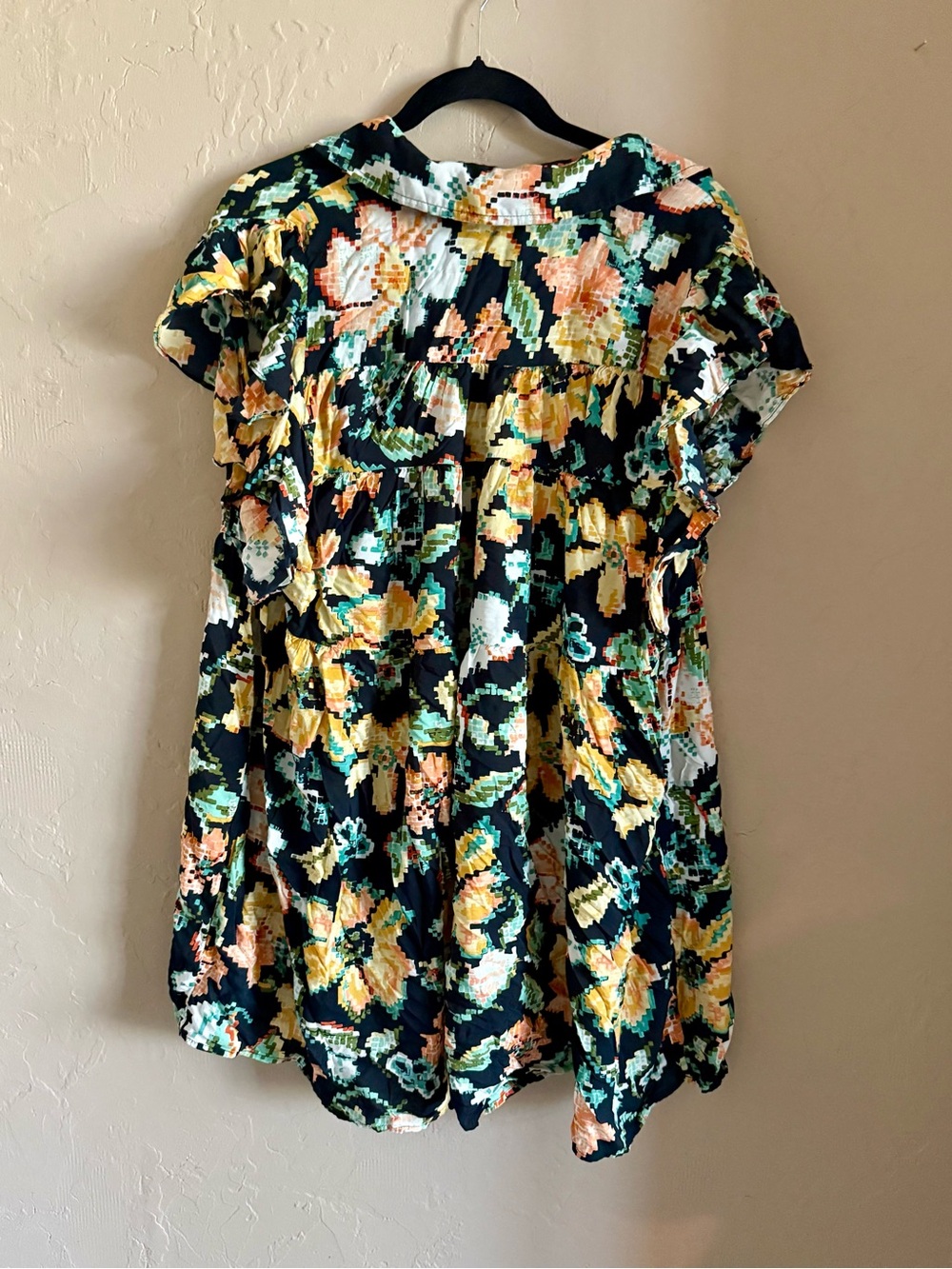 Anthropologie Flutter Sleeve Printed Pajama Dress 1X - Picture 5 of 5